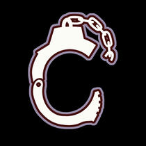 image of crime's logo, a broken handcuff in the shape of a c